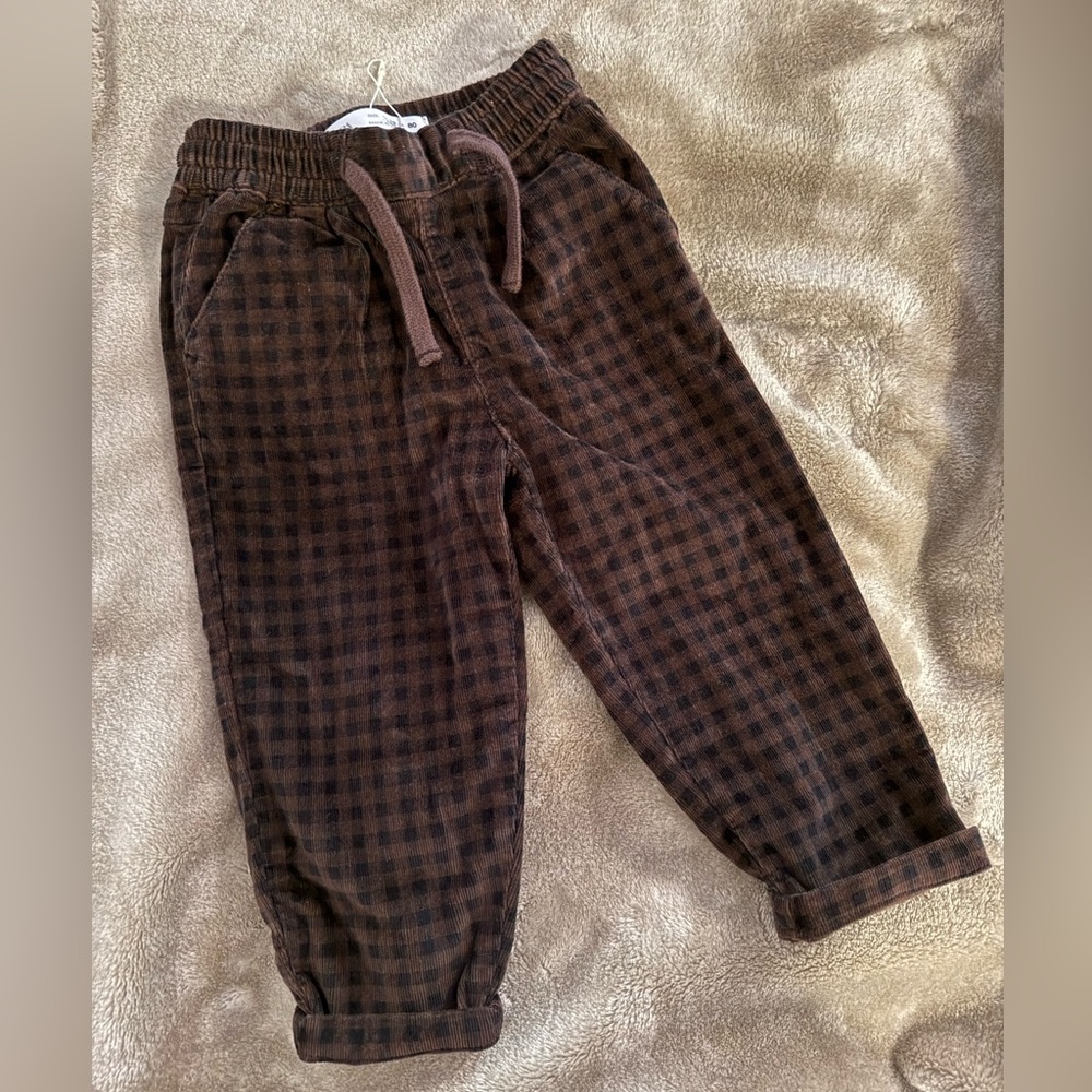 Zara Dark Brown Corduroy Trousers